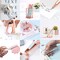 Rose Color Office Supplies Set Acrylic Stapler Set Staple Remover, Tape Holder, 2 Ballpoint Pen, Scissor, Binder/Paper Clips and 1000pcs Staples.